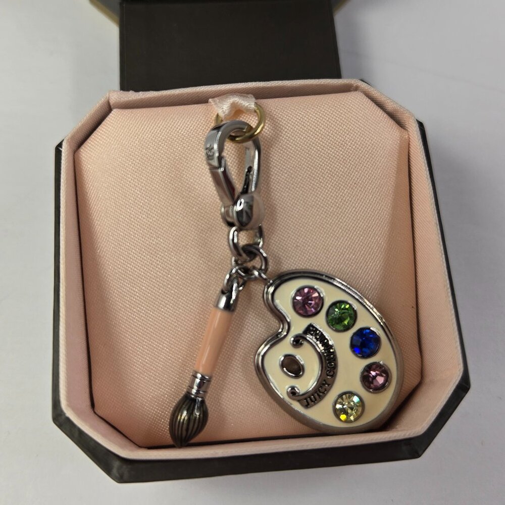 NIB Vintage Juicy Couture Paint Pallet and Brush Charm NWT Y2K  Jeweled - Picture 15 of 16